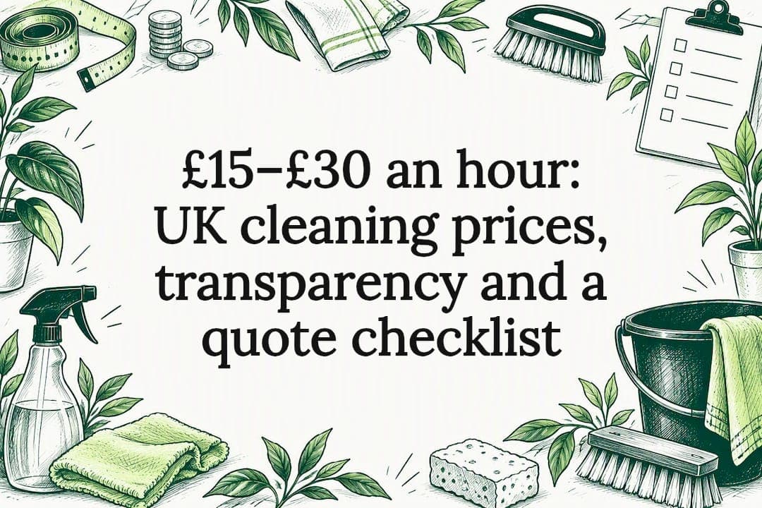 £15–£30 an hour: UK cleaning prices, transparency and a quote checklist