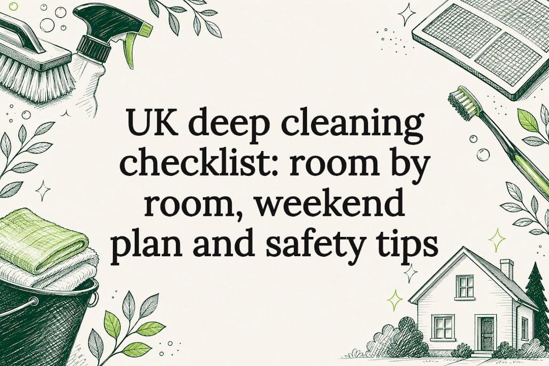 UK deep cleaning checklist: room by room, weekend plan and safety tips