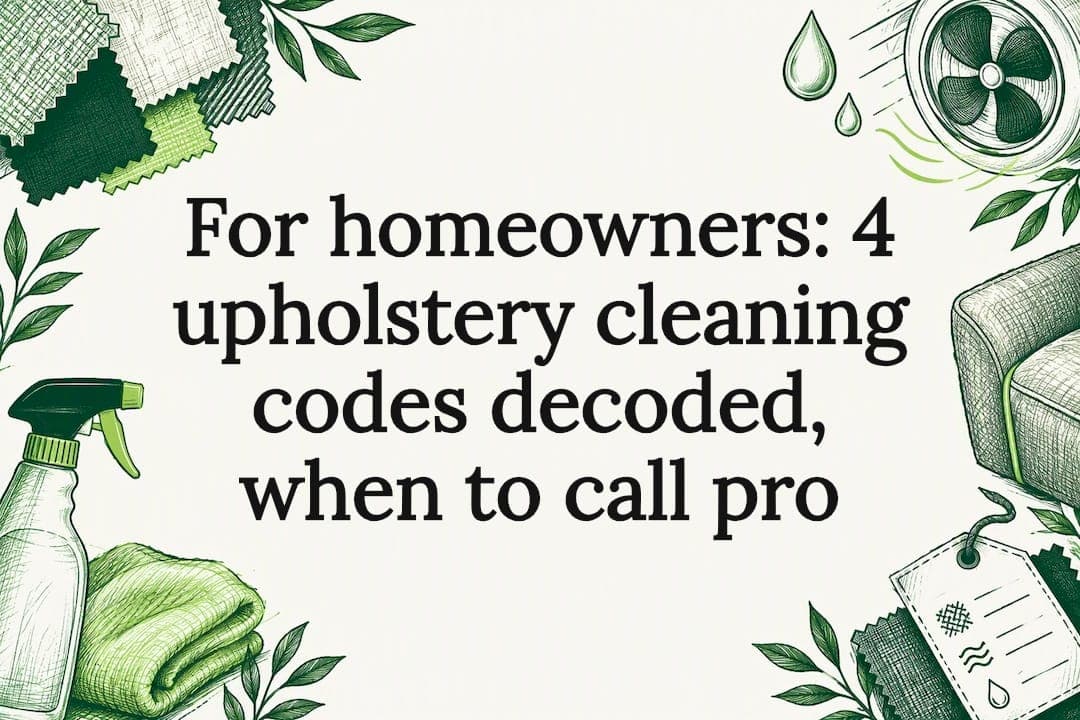 For homeowners: 4 upholstery cleaning codes decoded, when to call pro