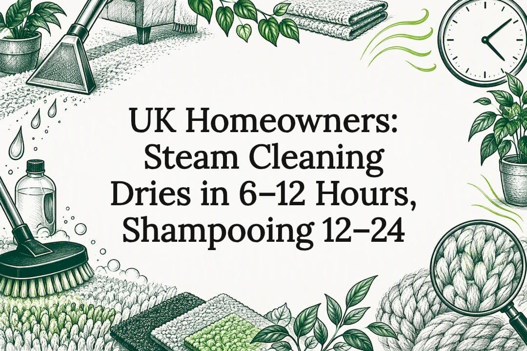 UK Homeowners: Steam Cleaning Dries in 6–12 Hours, Shampooing 12–24