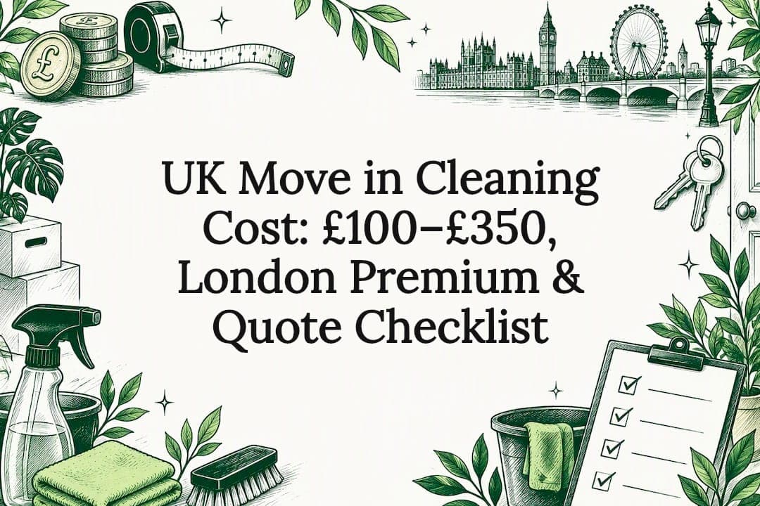UK Move in Cleaning Cost: £100–£350, London Premium & Quote Checklist