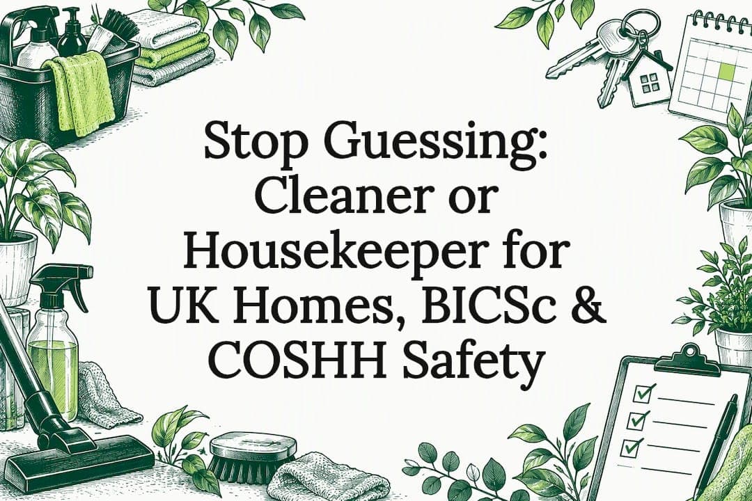 Stop Guessing: Cleaner or Housekeeper for UK Homes, BICSc & COSHH Safety
