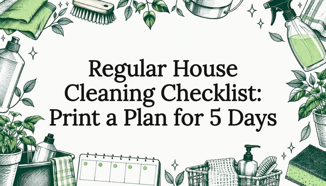 Regular House Cleaning Checklist: Print a Plan for 5 Days